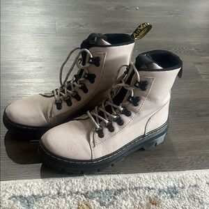 Dr. Martens Women's Light Beige Combat Boots
